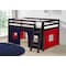 Alaterre Furniture Roxy Twin Wood Junior Loft Bed with Espresso with Blue and Red Bottom Tent AJRX10P0ATBRE - alternate 2